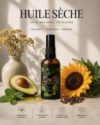 Bouteille d'Huile Sèche Naturelle Butt Premium 75ml pour peau et tatouage