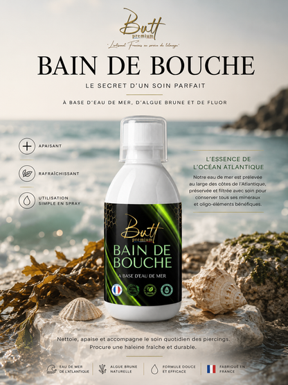 Bain de bouche sans alcool Butt Premium à l'eau de mer et à la menthe
