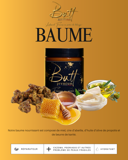 Baume réparateur naturel 250ml Butt Premium - apaise rougeurs et démangeaisons, cicatrisation tatouage