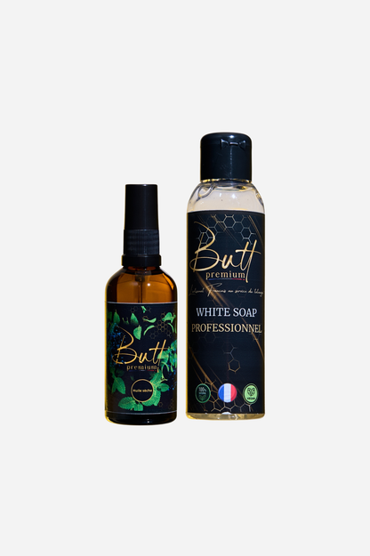 Kit de soins peau sèche et tatouage Butt Premium - huile sèche naturelle et savon PH doux