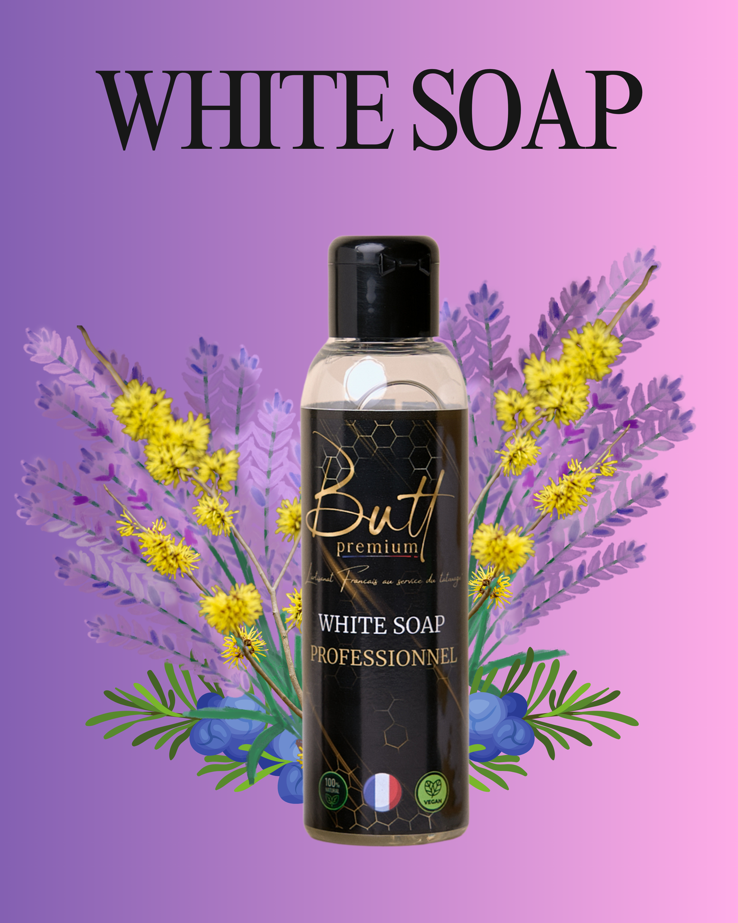 Savon apaisant eczéma et psoriasis PH doux 125ml Butt Premium - lavande fine et huile de cade